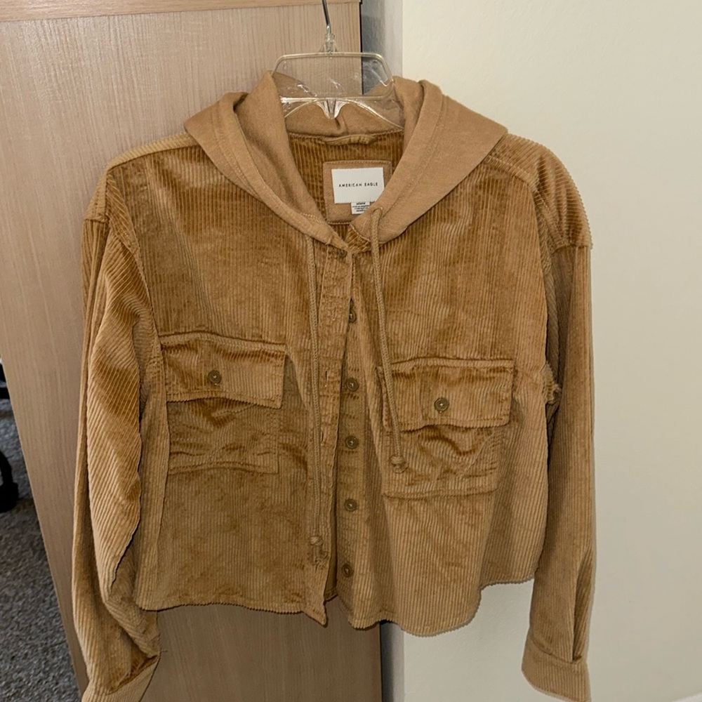 American Eagle Hoodie Corduroy Flannel